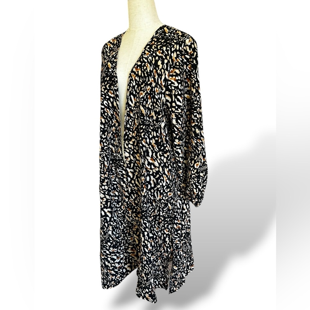 Lildy Bubble Sleeve Animal Print Duster